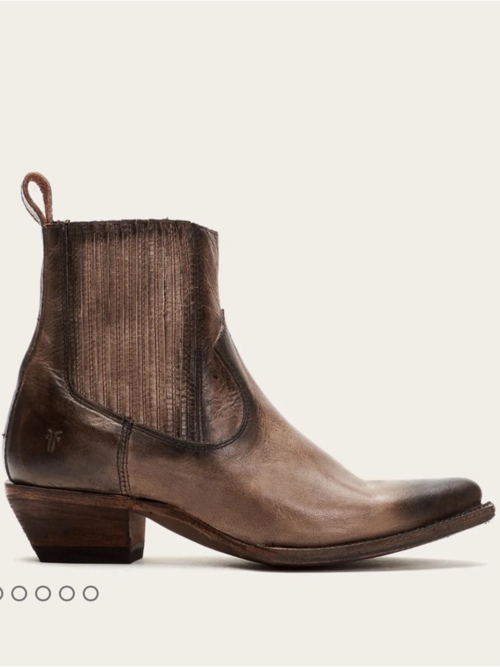 Frye Sacha Chelsea leather bootie in Anthracite Sz 7.5